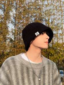 1pc Unisex Textured Knit Fisherman Beanie, Fashion Versatile, Flattering, Comfortable Fabric, Suitable For Casual, Travel, Hiking, Cycling, Dating And Various Occasions
