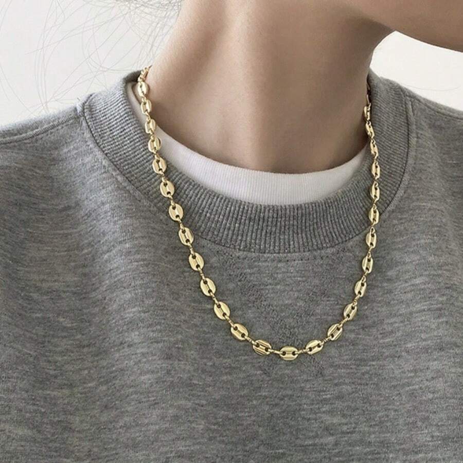 Pig Nose Necklace Women's Brand Simple Sweater Chain Design Personalized Hip Hop Necklace