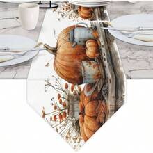 Camino de mesa de calabaza de otoo, almohadilla de proteccin de computadora suave adecuada para mesas de cocina, comedor, bodas, fiestas, decoracin de da festivo. 13x 48 pulgadas - 13*120 - Ver 2