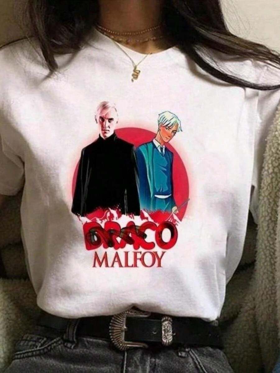 Single Taken Mentally Dating Dracos Malfoys Printed T Shirt Harajuku Tees Top Summer Men Casual Short Sleeves Streetwear T-Shirt4 - 白色 - 查看 1