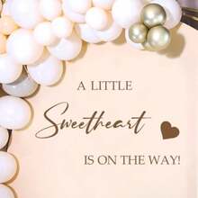 DA Little Sweetheart Is On The Way Decal Sign  Arch Decoration Sticker Baby Shower Party Sweetheart Themed Decal Sign Gender Reveal Party Decorations For Baby Party Themed Baby Shower Decor. - Brown - View 6