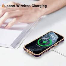 For IPhone 11 Pro Max Case Wave Wavy Phone Cases With Love Heart, Luxury Plating Edge Cute Curly Shape Cover For Women Girls, Thin Slim Soft TPU Rubber Shockproof Protective Cover, Dark Purple{"Color_name":"DarkPurple","Size_name":"ForiPhone11ProMax-6.5inch"} - 多色19 - 查看 6