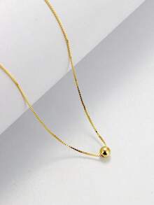 ELSEDES 1 pieza Collar de cadena clavícula corta simple con bola de plata S925 de  de moda para uso diario o en fiestas de mujeres - Plateado - Ver 5