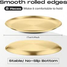 8 Pieces 6.7 Inch/17cm Pizza Pans Bulk Stainless Steel Sets Round Bakeware Pizza Trays For Oven Kitchen Baking Home Restaurant Sturdy Reusable Easy Clean - Multicolor - View 11