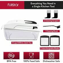 - Picador de verduras en espiralizador - Picador de cebolla con recipiente - Picador de alimentos profesional - Cortador de dados - 2 en 1, blanco - 2 en 1 + Blanco - Ver 7