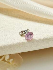 1pc Funky Titanium Cubic Zirconia Heart Dermal Jewelry Dermal Piercing Dermal Anchor Tops And Base Skin Piercing Stud Microdermals Body Jewelry Studs For Women Men For Daily Decoration