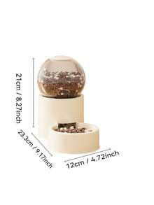 Small Pet Rabbit Fully Automatic Food And Water Dispenser With Storage Compartment, Large Capacity 0.8L, Dual-Purpose Automatic Feeder For Cats - Pink - View 3