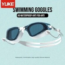 Gafas de natación antivaho y a prueba de fugas para adultos, lente de visión panorámica HD para una vista clara, gafas de natación cómodas y selladas para hombres y mujeres, marco de PC duradero (negro, blanco, azul) - Multicolor - Ver 2