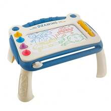 Quadro de desenho magnético - um brinquedo para rabiscar que inspira a criatividade, aprimora a coordenação motora fina e é uma atividade artística sem poeira para pré-escolas (inclui pés de mesa) (cor aleatória das peças pequenas), o presente perfeito para o Halloween, Páscoa, Natal, aniversário e Dia de Ação de Graças. - Multicolorido - Ver 9