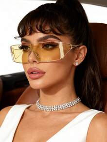 1pc Small Frame Y2K Style Fashion Glasses, Fashionable Personalized Glasses For Women, Suitable For Street Style, Vacation, Travel, Beach Accessories