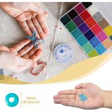 Naler 24000 Cuentas de Colores 2mm Mini Cuenta Abalorios Cristal para hacer Pulseras Collares Bisutería Bricolaje (24 Colores) - 24 Colores - Ver 10