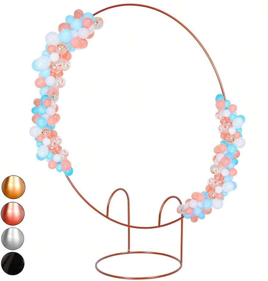 50cm Round Party Arch Gold Table Panel Decoration - vàng hồng - Xem 1