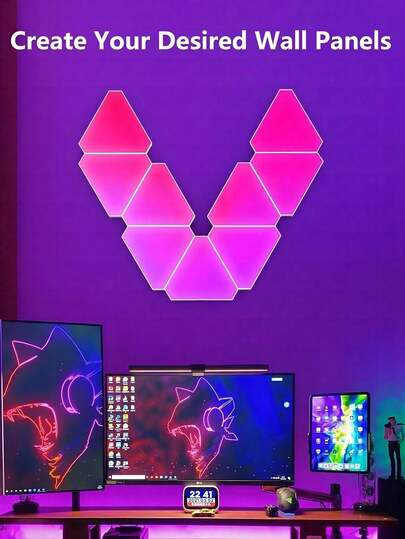 12/10/6/3pcs Smart RGB Triangle LED Lights, Can Be Connected To Create Your Own DIY Shapes, Sync With Music, Perfect Home Decor, Party & Gift For Bedroom, Living Room, Game Room!