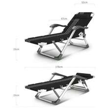 Outdoor Folding Chaise Lounge Chair with Cushion, Adjustable Recliner, Load 150kg - Un color - Ver 4