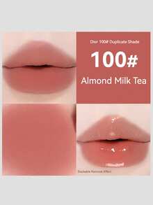 NOVO 防水防汗双头唇膏，持久不晕染，透明镜面效果 - 一个哑光天鹅绒，一个光泽质地，适合日常化妆、户外旅行、女性礼物、圣诞节、新年、万圣节、Y2K 时尚彩妆 - 100#杏仁奶茶 - 查看 11