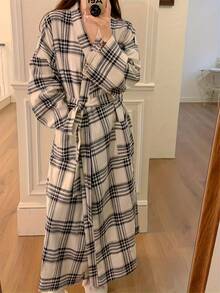 日式睡衣女童春秋新款长袖简约休闲睡衣长款和服ins风家居服