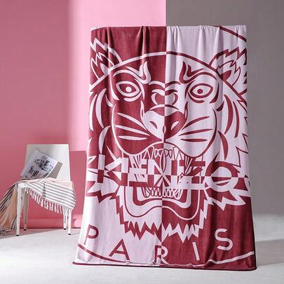 Kenzo KRT-011 Blanket, Colorful Tiger Head Blanket, Low Static, Low Lint, Good Warmth, Pink