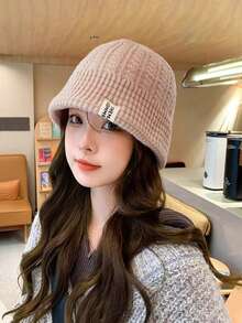 1pc Unisex Textured Knit Fisherman Beanie, Fashion Versatile, Flattering, Comfortable Fabric, Suitable For Casual, Travel, Hiking, Cycling, Dating And Various Occasions