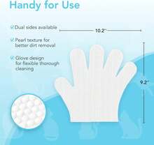 Funfawn Pet Cleaning Glove Wipes For Dogs &Amp; Cats - Extra Thick Hypoallergenic Deodorizing Pet Bathing Wipes - Rinse Free Grooming Wipes For Pet Daily Care And Traveling - Unscented, 20 Pcs