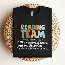 180g pure Cotton Reading Team Shirt,Bookish Shirt,Reading Teacher Shirt,Gift For Book Lover,Librarian Tshirt,Cute Definition Shirt,Back To School Shirt Slightly streetwear T-Shirt For Women Casual women designer clothes Soft Versatile graphic Top For Everyday Wear - Negro - Ver 3