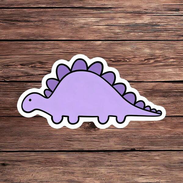 1 Stück violetter Stegosaurus Dinosaurier Aufkleber, süßer Dino Vinyl Aufkleber, ästhetischer Laptop Aufkleber, Wasserflasche Aufkleber, Computer Aufkleber, wasserfest, perfektes Geschenk für Kinder & Studenten, lustiger Tier Aufkleber & süße Accessoires, minimalistischer Dinosaurier Aufkleber