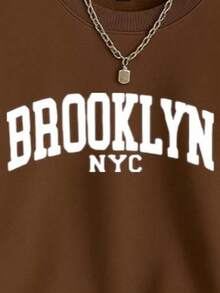 Sudadera cuello redondo Look urbano  Moda casual - Camel - Ver 2