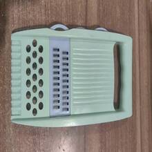 Hachoir à légumes, coupe-légumes, mandoline, trancheuse à légumes - Hachoir manuel pour légumes, oignons, salades - Coupe-pommes de terre - Hachoir et éminceur pour légumes - Ustensiles et accessoires de cuisine (6 en 1 compact blanc)