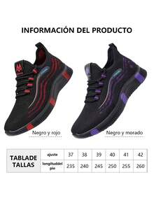 Zapatos Transpirables Zapatos Deportivos Ligeros Para Mujere , Antideslizantes Y Transpirables Para Mujer Tenis Deportivos - negro morado - Ver 12