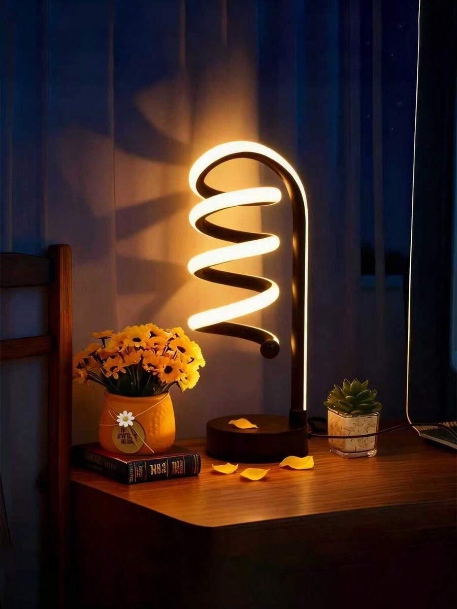 LED Modern Minimalist Mountain Road Desk Lamp, Creative Unique Shaped Table Lamp, Suitable For Room, Living Room, Bedroom, Bedside, Office, Desk, Decorative Lighting Mountain Road Lamp - 多色 - 查看 1