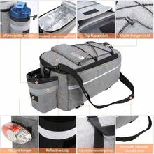 Lixada - Bolsa térmica para maletero con aislamiento para artículos calientes o fríos, para almacenamiento trasero de bicicleta, bolsa reflectante para bicicleta MTB (negro) - Negro - - Ver 2