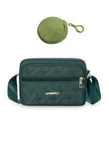 Fashionable Quilted Crossbody Bag, Plush Material Coin Purse, Same Color Fashion Matching, Multifunctional Zipper Heart-Shaped Shoulder Bag Embroidered Crossbody Bag, Plush Material Mini Headphone Storage Bag, Mother's Gift, Women's Leisure Wallet Handbag, Multi-Layer Mobile Phone Bag, Outdoor Women's Bag, Portable White-Collar Student Work Business Commuting Bag, Best Friend And Family Gift, Travel Party Souvenir - Multicolor - View 22