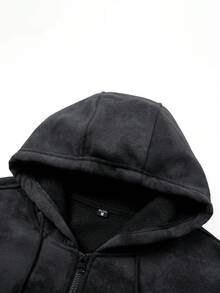Spring/Autumn New Hooded Jacket, Black Tie-Dye Versatile Comfortable Casual Outerwear