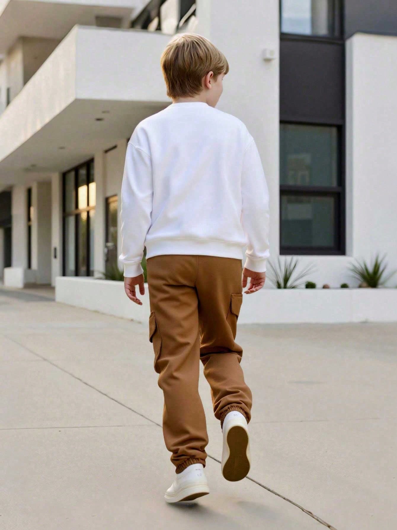 مجموعة ملابس علوية وبنطلون كاجوال للأولاد في الربي...