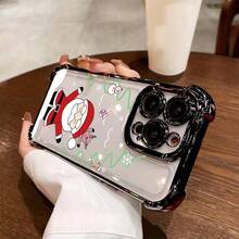 Funda de Teléfono Temática de Navidad de Dibujos Animados Compatible con los Modelos 17, 16E, 16, 15, 14, 13, 12, 11, Pro,,, X, XR, XSMAX, 8 y Plus.Adoptando un diseño de cubierta trasera transparente y suave para evitar caídas. - Colores mixtos - Ver 4