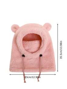 1 件可爱的儿童冬帽，带耳罩和一体式颈部保暖器 - 非常适合滑雪和骑自行车等户外活动；厚实的防风设计，更加温暖。 - 彩色 - 查看 4