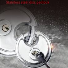 1PC-Round Discus Padlock Heavy Duty Waterproof Security Lock With 2 Keys For Warehouse Trailer Gate Anti-Theft Anti-Cut Anti-Pry Outdoor Use No Battery Needed Durable Metal Construction - Multicolor - View 8