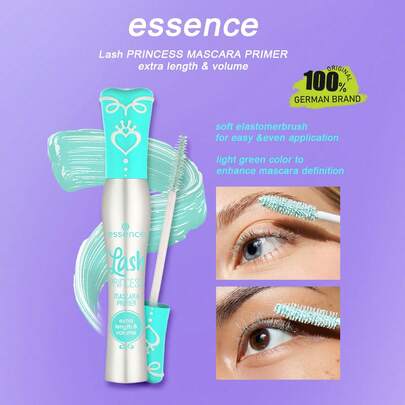 Essence 睫毛公主睫毛膏打底膏，纤长浓密，乳霜质地，纤维增强，轻盈配方，纤长效果，丰盈效果，持久卷翘，根根分明，9毫升/0.3液体盎司。