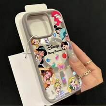 Miniso DISNEY Beautiful Princess Transparent Magnetic Phone Case | Luxurious Anti-Drop Acrylic Cover For IPhone17 Pro Max/17 Pro/17 Air/1716/15/14/13/12/11/X/XS Pro/Pro Max - Xám - Xem 1