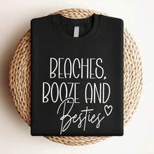 180g pure Cotton Girls Trip Shirts, Vacation Shirt, Beach Vacation Shirts For Women, Beach Shirt, Bachelorette Party T-shirts, Vacation T-shirt, Summer Shirt graphic designer clothes Top For Everyday Wear Casual fashion Print Round Neck Short Sleeve Soft Unisex female - Negro - Ver 3