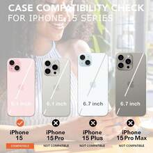 For IPhone 15 6.1" Wallet Case Magsafe With Card Holder Slot[Compatible With MagSafe] Folio Flip PU Leather Double Magnetic RFID Design With Camera Lens Protector (Ferns){"Color_name":"Ferns","Size_name":"IPhone156.1\""} - Nhiều màu20 - Xem 3