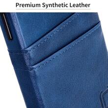 Card Case For  14 Pro With Built-In Metal Plate For Magnetic Mounting & 2 Pockets: Exec M2 Premium Synthetic Leather Wallet Case ( 14 Pro, Navy){"Size_name":"14Pro","Color_name":"Navy"} - Multicolor9 - View 9