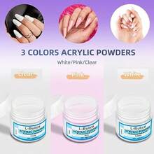 Acrylic Nail Kit For Beginners With Everything Professional 12 Glitter Powder Nail Kit Acrylic Set Nail Care Art Design Tip Brush Clipper File Supplie DIY Tool - 如圖 - 查看 4