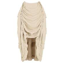 Zhitunemi Women's Steampunk Skirt Ruffle High Low Outfits Gothic Plus Size Pirate Dressing{"Size_name":"Medium-Large","Color_name":"Beige"} - Beige - View 1