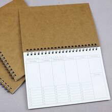 Daily Planner Notebook, English Version, Monthly & Weekly Planner, A5 Spiral Bound