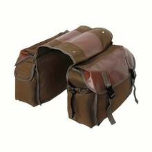 Multifunctional Side Bag Large Capacity Motorcycle Bike Rear Pannier Bag Wear-Resistant Canvas Gear Bag - Màu Khaki - Xem 7