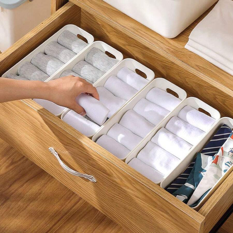 2 Stücke Schubladenorganizer Boxen, Unterwäsche, Socken Aufbewahrungsbehälter, Dekorative Organizer Körbe für Zuhause, Schreibtisch Organizer Boxen, Möbel Aufbewahrungsboxen