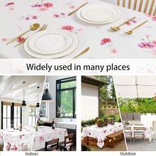 Spring Tablecloth Rectangle 52 X 70 Inch - Waterproof And Spillproof Washable Floral Oblong Spring Table Cloth Summer Tablecloth For Outdoor Picnic, Dining Room, Holiday Dinner{"Size_name":"70\"X52\"(Rectangular)","Color_name":"SpringGarden"} - Multicolor20 - View 7