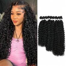 Water Wave Hair Bundles For Women Weave Curly Bundles Hair Extensions 9 Bundles Deep Wave Bundle 16 18 20 Inch Hair Weave Curly Wavy Texture - Multicolor - View 4