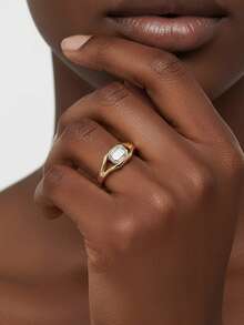 1pc Women's Wedding Ring, Inlaid Rectangular Minimalist Ring, 2.9g 925 Sterling Silver, 2 Carat Moissanite, Bohemian Palace Style, Luxury Engagement, Wedding, Anniversary, Valentine's Day Gift, Comes With Moissanite Certificate And Elegant Gift Box - Gold - View 6