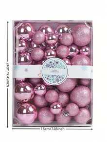 44 Pcs-Set Of Mini Shatterproof Christmas Balls,Red Christmas Ornaments,Christmas Ornaments ,Pink Christmas Decorations,Red Christmas Balls,Christmas Tree Garland Ornaments Party Decoration, Christmas Baubles, Holiday Wedding Party Decoration Hanging Balls (Assorted Colors),Christmas Winter Room Decor Christmas Decorations Home Christmas Gifts Christmas Decor